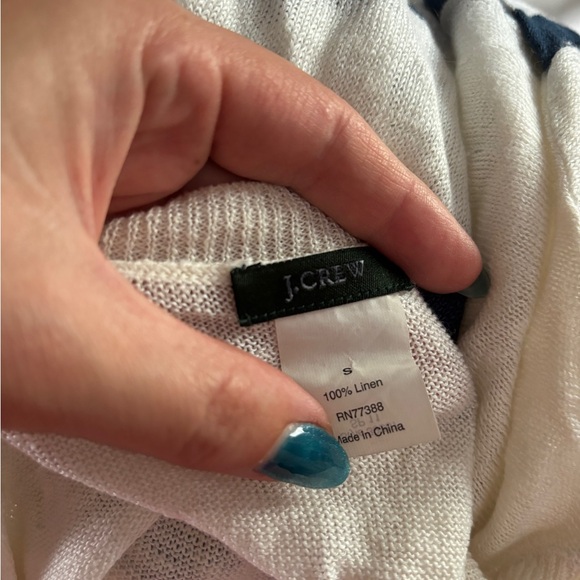 J. crew striped boatneck linen summer sweater - Picture 3 of 3